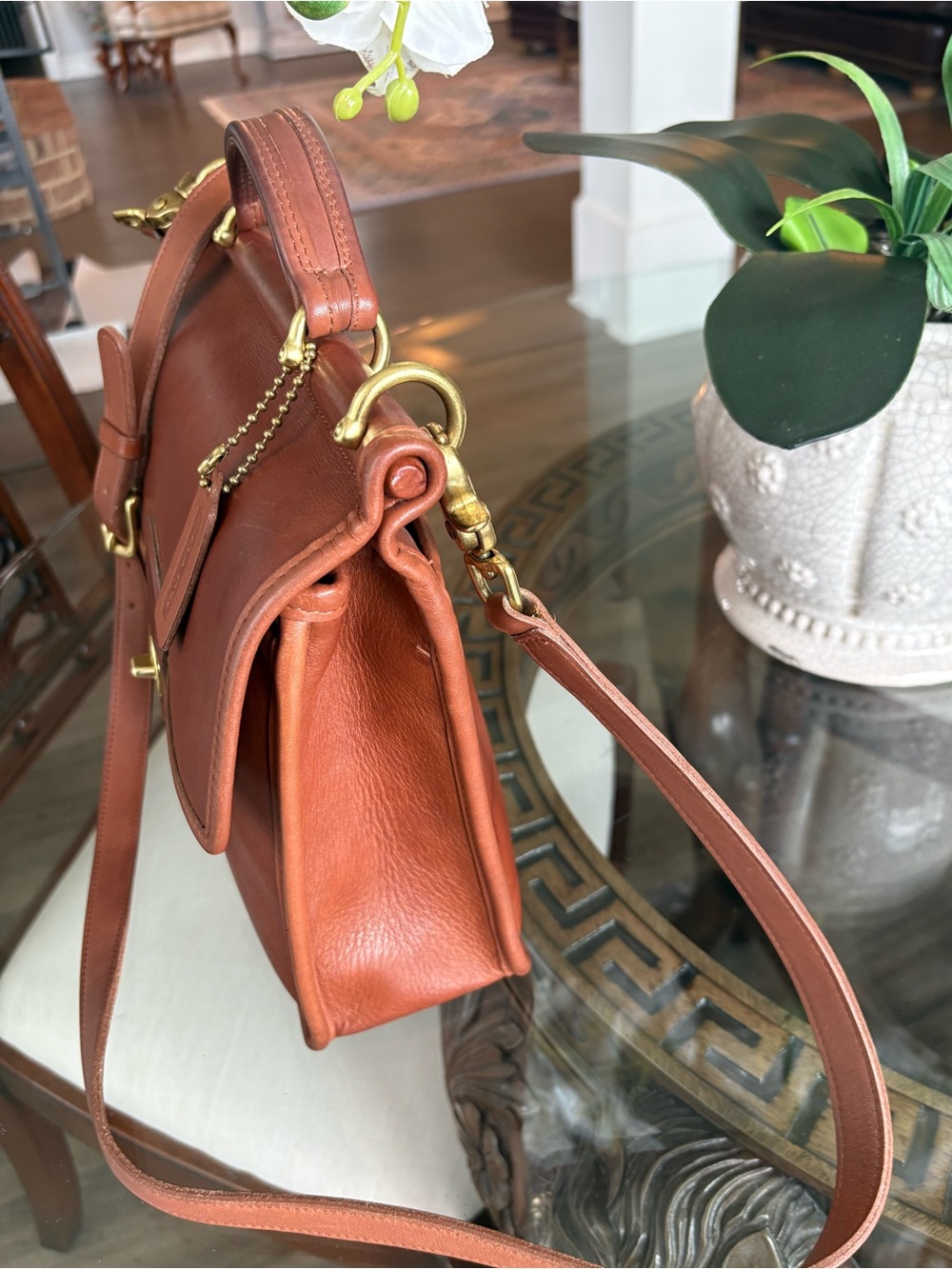 🤎🤎VINTAGE COACH BRITISH TAN WILLIS GLOVE TANNED LEATHER BAG!🤎🤎9927 - Picture 4 of 13
